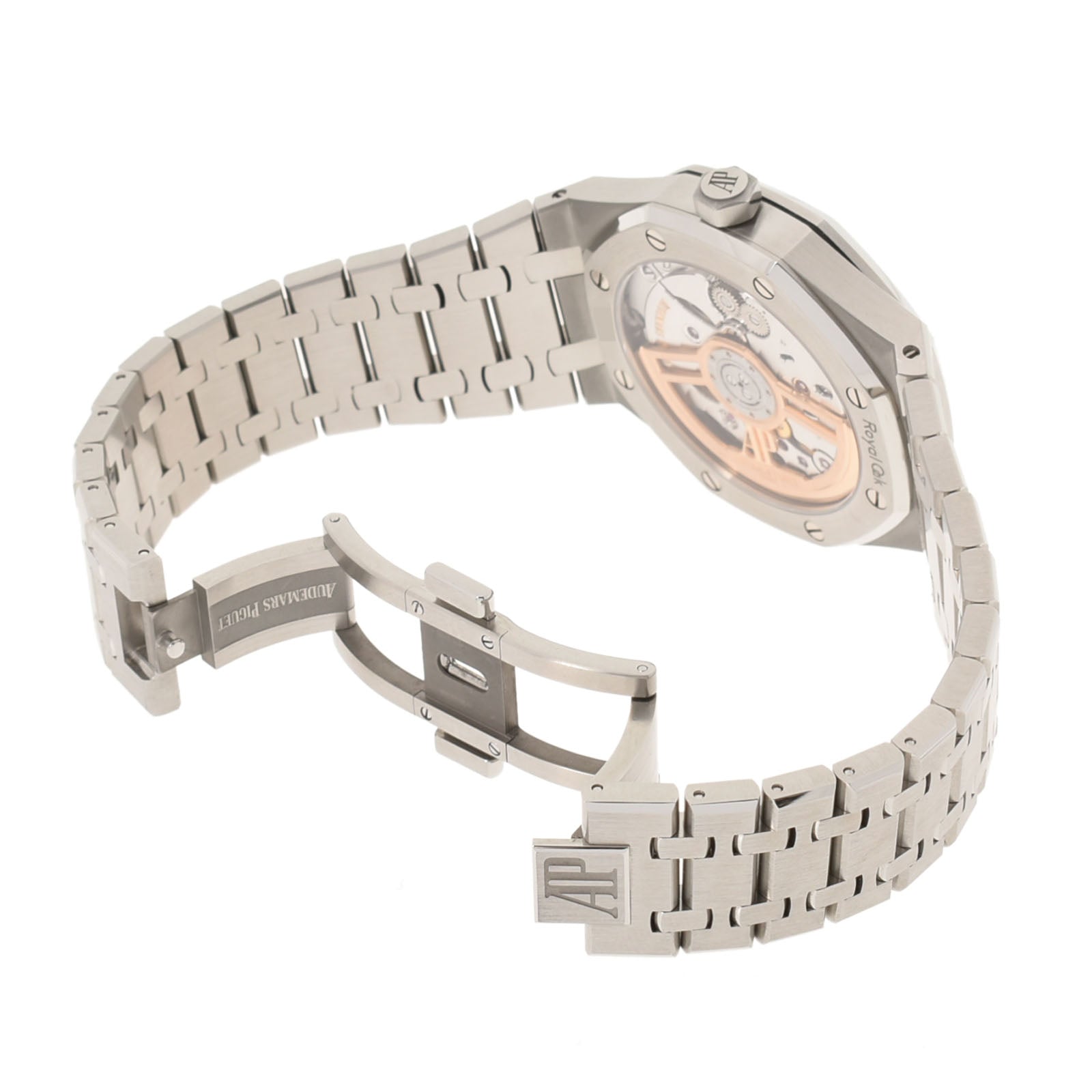 【送料無料】関税負担なし スイス製 高級 · 15500ST.OO.1220.ST.04 メンズ SS 腕時計 自動巻き 白文字盤 Aランク 正規新品未開封 銀蔵