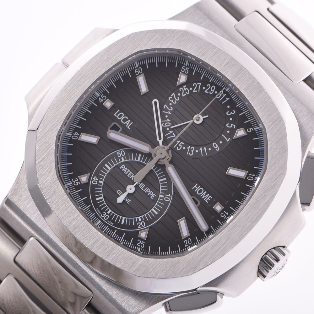 関税負担なし スイス製 高級 · トラベルタイムクロノ 5990/1A-001 メンズ SS 腕時計 自動巻き ブラックグラデーション文字盤 Aランク 正規新品未開封 銀蔵